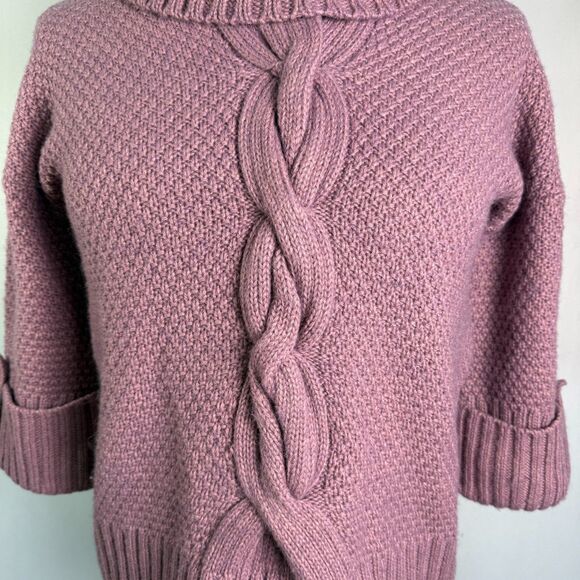 Talbots Petites Cowl Neck Cable Knit Sweater, Lavender Wool Alpaca Sz. Sm 2/$50 - Picture 3 of 11
